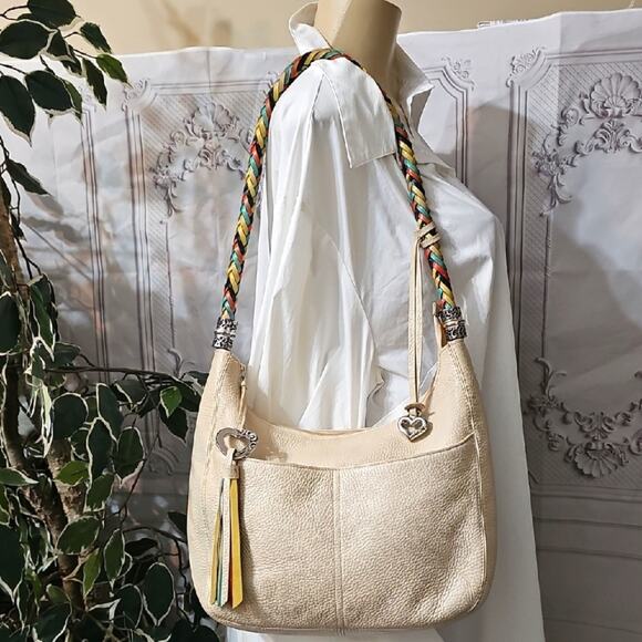 Brighton Barbados Pebble Leather Zip Top Multicolor Strap...